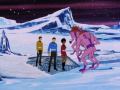 Spock, Uhura, Sulu in einem Kzinti-Polizeikraftfeldnetz.jpg