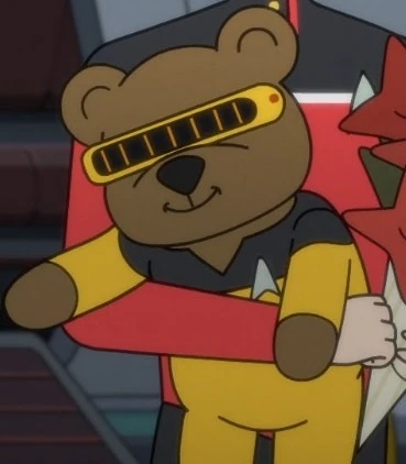 Ein Teddybär mit einem VISOR