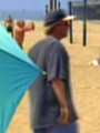 Mann spielt Volleyball am Strand von Los Angeles (1996).jpg